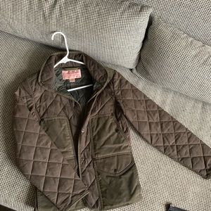 Filson brown tan green quilted jacket